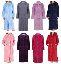 Load image into Gallery viewer, https://images.esellerpro.com/2278/I/182/469/HC4301-slenderella-ladies-button-up-robe-dressing-gown-house-coat-group-image-new-2021.jpg