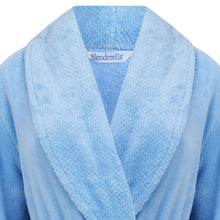 Load image into Gallery viewer, https://images.esellerpro.com/2278/I/182/714/HC4302-slenderella-ladies-shawl-collar-robe-dressing-gown-house-coat-blue-close-up-1.jpg