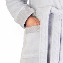 Load image into Gallery viewer, https://images.esellerpro.com/2278/I/182/714/HC4302-slenderella-ladies-shawl-collar-robe-dressing-gown-house-coat-grey-close-up-2.jpg