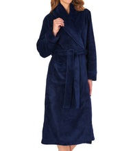 Load image into Gallery viewer, https://images.esellerpro.com/2278/I/182/714/HC4302-slenderella-ladies-shawl-collar-robe-dressing-gown-house-coat-navy.jpg