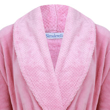 Load image into Gallery viewer, https://images.esellerpro.com/2278/I/182/714/HC4302-slenderella-ladies-shawl-collar-robe-dressing-gown-house-coat-pink-close-up-1.jpg