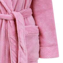 Load image into Gallery viewer, https://images.esellerpro.com/2278/I/182/714/HC4302-slenderella-ladies-shawl-collar-robe-dressing-gown-house-coat-pink-close-up-2.jpg