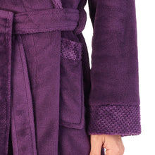 Load image into Gallery viewer, https://images.esellerpro.com/2278/I/182/714/HC4302-slenderella-ladies-shawl-collar-robe-dressing-gown-house-coat-plum-close-up-2.jpg
