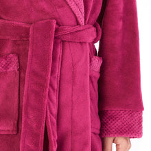 Load image into Gallery viewer, https://images.esellerpro.com/2278/I/182/714/HC4302-slenderella-ladies-shawl-collar-robe-dressing-gown-house-coat-raspberry-close-up-2.jpg