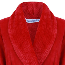Load image into Gallery viewer, https://images.esellerpro.com/2278/I/182/714/HC4302-slenderella-ladies-shawl-collar-robe-dressing-gown-house-coat-red-close-up-1.jpg