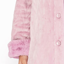 Load image into Gallery viewer, https://images.esellerpro.com/2278/I/183/994/HC4336-slenderella-ladies-faux-fur-collar-button-up-robe-housecoat-dressing-gown-pink-close-up-2.jpg