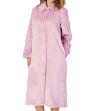 Load image into Gallery viewer, https://images.esellerpro.com/2278/I/183/994/HC4336-slenderella-ladies-faux-fur-collar-button-up-robe-housecoat-dressing-gown-pink.jpg