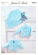 Load image into Gallery viewer, James Brett Double Knitting Pattern - Baby Cardigans &amp; Blanket (JB515)