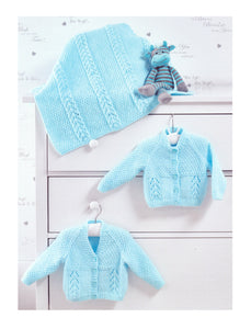 James Brett Double Knitting Pattern - Baby Cardigans & Blanket (JB515)