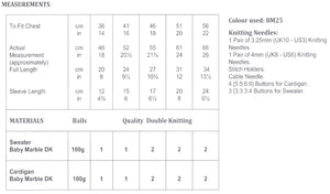 James Brett Double Knitting Pattern - Baby Sweater & Cardigan (JB567)