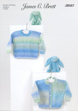 Load image into Gallery viewer, James Brett Double Knitting Pattern - Baby Sweater &amp; Cardigan (JB567)