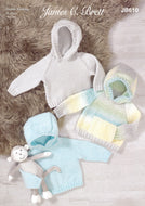 James Brett Double Knitting Pattern - Baby Hoodies (JB610)