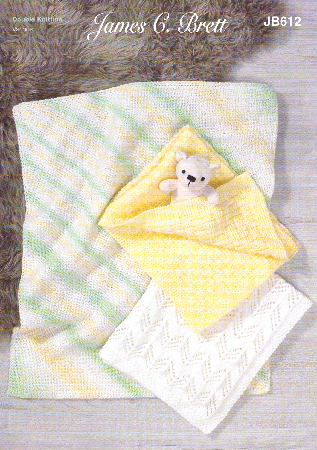 James Brett Double Knitting Pattern - Baby Blankets (JB612)