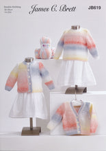 Load image into Gallery viewer, James Brett Double Knitting Pattern - Baby Sweater &amp; Cardigan (JB619)