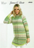 James Brett Chunky Knitting Pattern - Ladies Sweater (JB668)