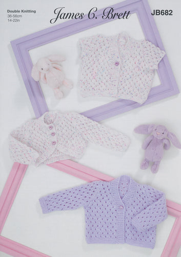 James Brett Double Knitting Pattern - Baby Cardigans & Bolero (JB682)