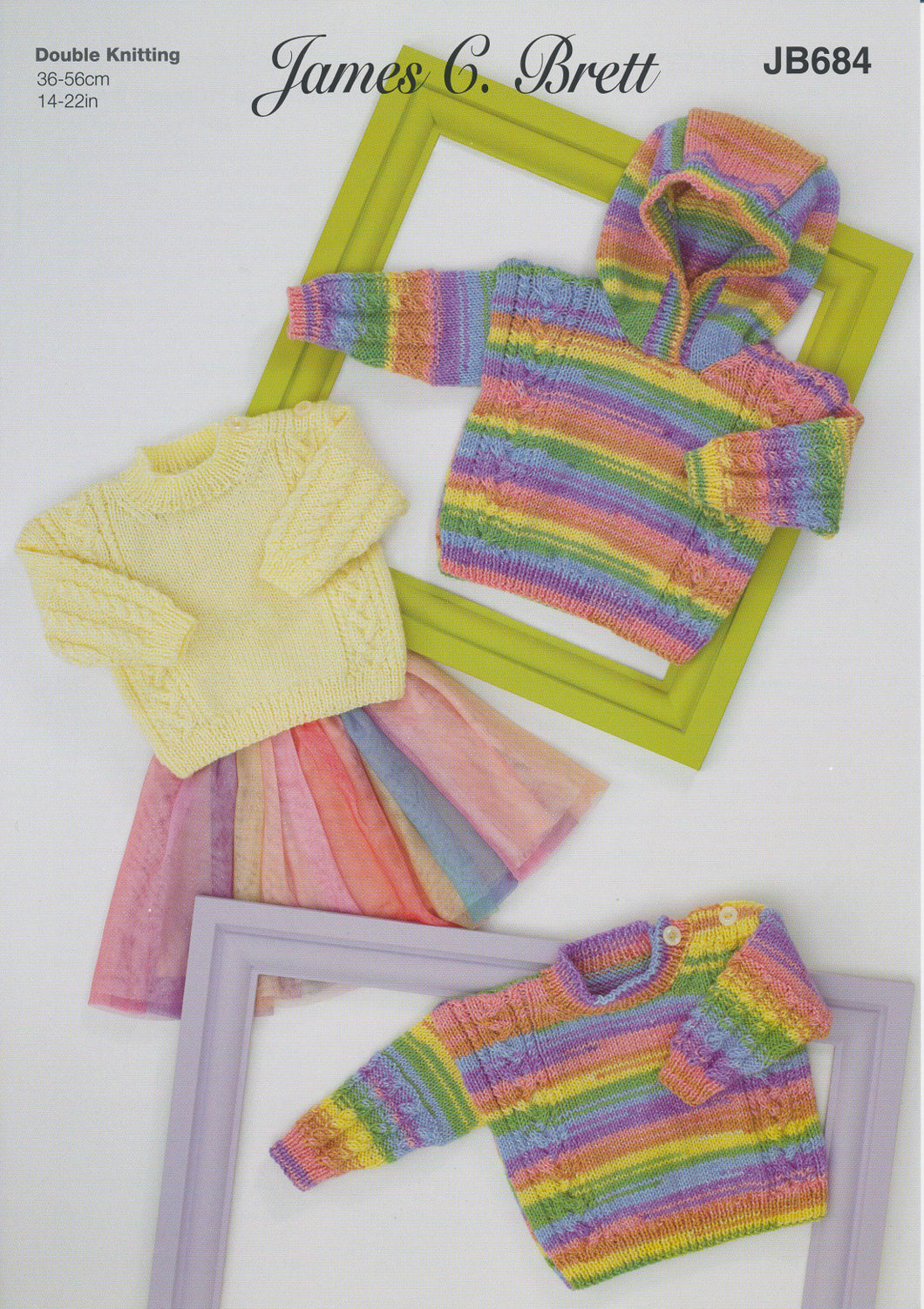 James Brett Double Knitting Pattern - Baby Sweater & Hooded Jumper (JB684)