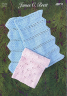 James Brett Chunky Knitting Pattern - Baby Blankets (JB711)