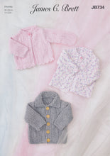 Load image into Gallery viewer, James Brett Chunky Knitting Pattern - Baby Jacket &amp; Cardigans (JB734)
