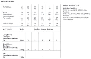James Brett Double Knit Knitting Pattern - Baby Cardigans & Hat (JB747)