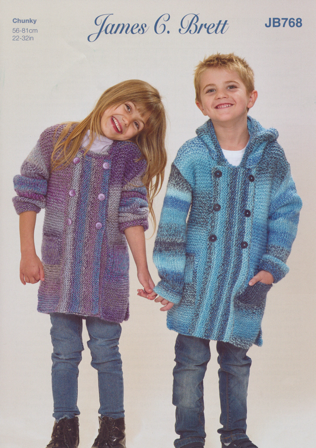 James Brett Chunky Knitting Pattern - Childrens Jackets (JB768)