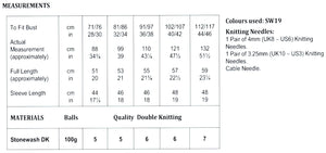 James Brett Double Knit Knitting Pattern - Ladies Sweater (JB773)