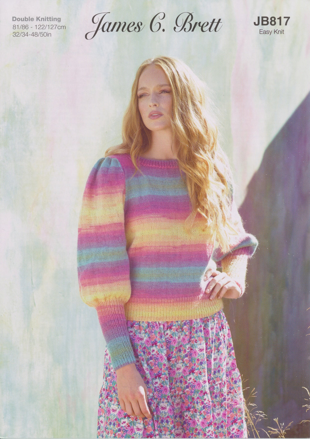 James Brett Double Knit Knitting Pattern - Ladies Sweater (JB817)