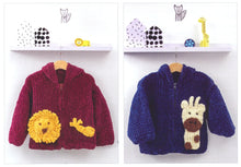 Load image into Gallery viewer, James Brett Chunky Knitting Pattern - Children&#39;s Lion or Giraffe Hoodie (JB833)