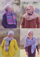 James Brett Chunky Knitting Pattern - Ladies Accessories (JB837)