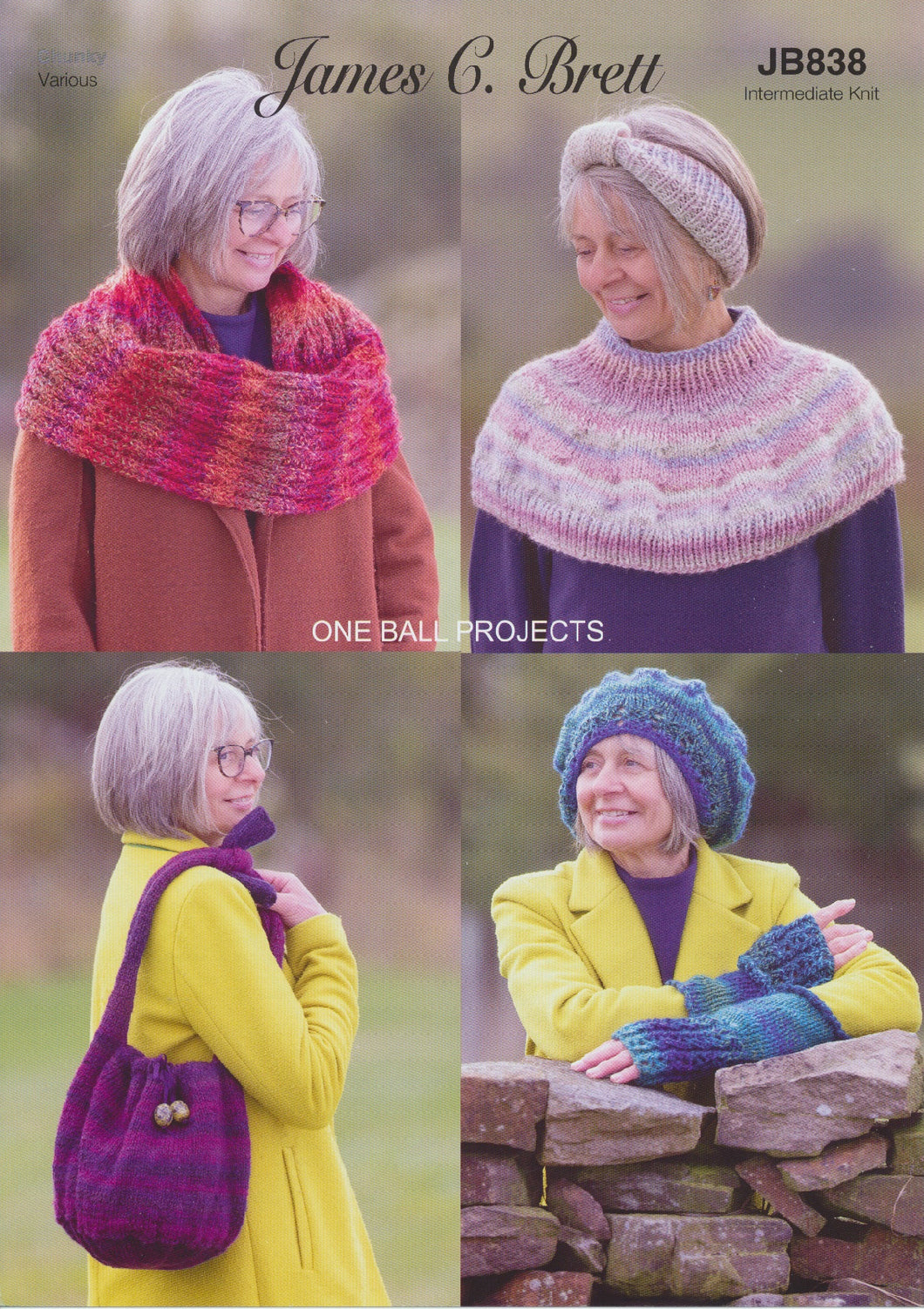 James Brett Chunky Knitting Pattern - Ladies Accessories (JB838)