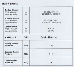 James C. Brett Knitting Pattern Children's Blankets in Flutterby Yarn JB879