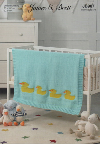 James Brett Double Knit Pattern – Babies Duck Blanket (JB907)
