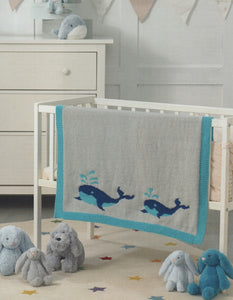James Brett Double Knit Pattern – Babies Whale Blanket (JB909)