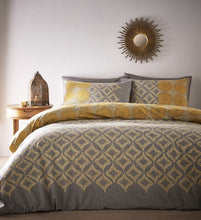 Load image into Gallery viewer, Joel Grey &amp; Ochre Reversible Single Duvet Set