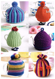 King Cole DK Knitting Pattern - Tea Cosies 9014