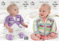 King Cole Double Knitting Pattern - 3560 Dolman Cardigans & Bootees