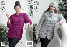 Load image into Gallery viewer, King Cole Super Chunky Knitting Pattern - 3816 Jacket Sweater &amp; Hat