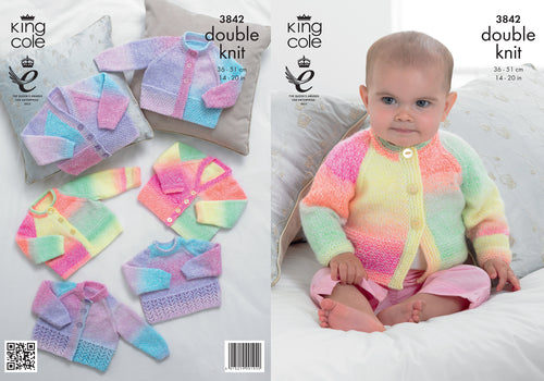 King Cole Double Knitting Pattern - 3842 Cardigans & Sweaters