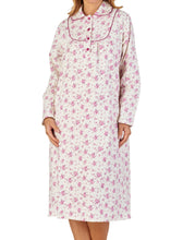 Load image into Gallery viewer, https://images.esellerpro.com/2278/I/156/212/ND2211-slenderella-ladies-womens-winceyette-cotton-floral-nightdress-cream.jpg