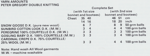 Baby Double Knitting Pattern  Dress,Coat, Bootees and Bonnet (PG 685)