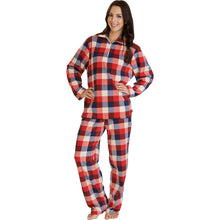 Load image into Gallery viewer, https://images.esellerpro.com/2278/I/108/441/PJ02327-slenderella-ladies-checked-pyjamas-red.jpg