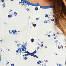 Load image into Gallery viewer, https://images.esellerpro.com/2278/I/146/533/PJ8137-slenderella-ladies-womens-floral-pyjamas-pjs-set-blue-close-up-1.jpg