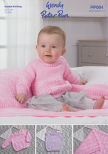 Load image into Gallery viewer, Wendy Peter Pan Baby Double Knitting Pattern - Jumper Slipover &amp; Blanket (PP004)