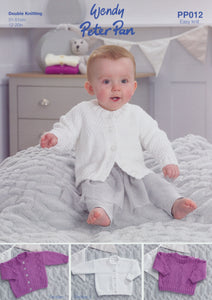 Wendy Peter Pan Baby Double Knitting Pattern - Cardigans & Sweater (PP012)