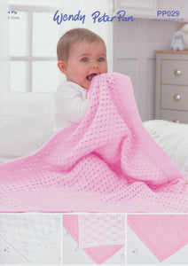 Wendy Peter Pan Baby 4 Ply Knitting Pattern - Blankets (PP029)