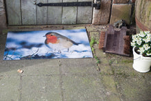 Load image into Gallery viewer, Robin Printed Winter Welcome Mat with PVC Backing Easy Clean (75cmx45cm)