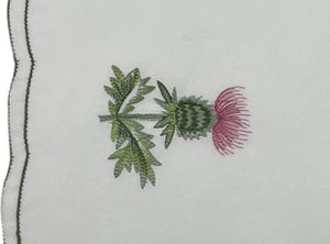 Embroidered Thistle Traycloths (12" x 18")