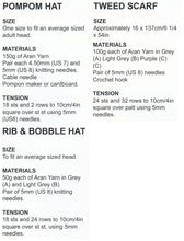 Load image into Gallery viewer, Aran Knitting Pattern for Ladies Hats &amp; Tweed Scarf (UKHKA 152)