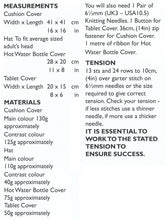 Load image into Gallery viewer, Chunky Knitting Pattern - Hat Cushion Hot Water Bottle Tablet Covers (UKHKA 155)