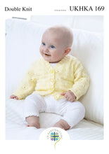 Load image into Gallery viewer, Double Knitting Pattern for Baby&#39;s Lacy Cardigans (UKHKA 169)